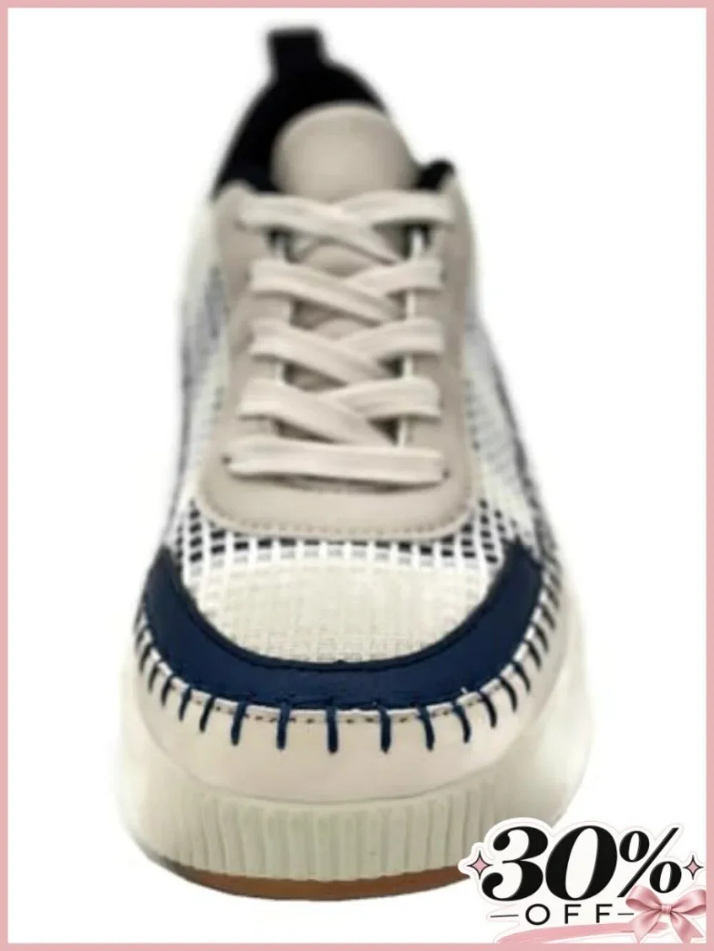 Lace Up Platform Woven Sneakers Comfortable Low Top Chunky Walking Shoes